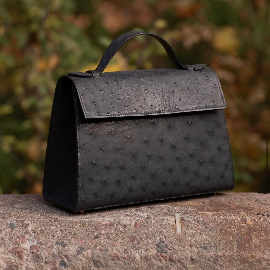 Raka linjer handbag in Ostrich