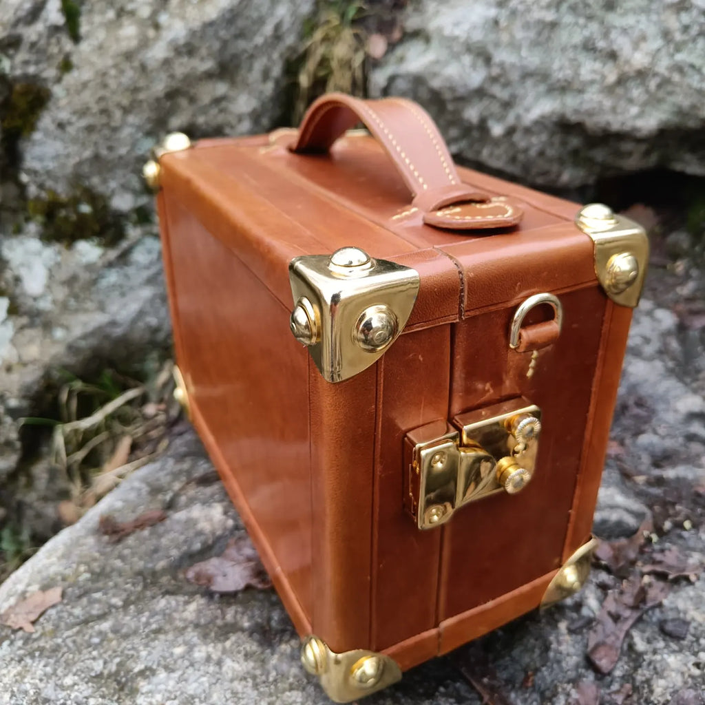 Mini leather trunk